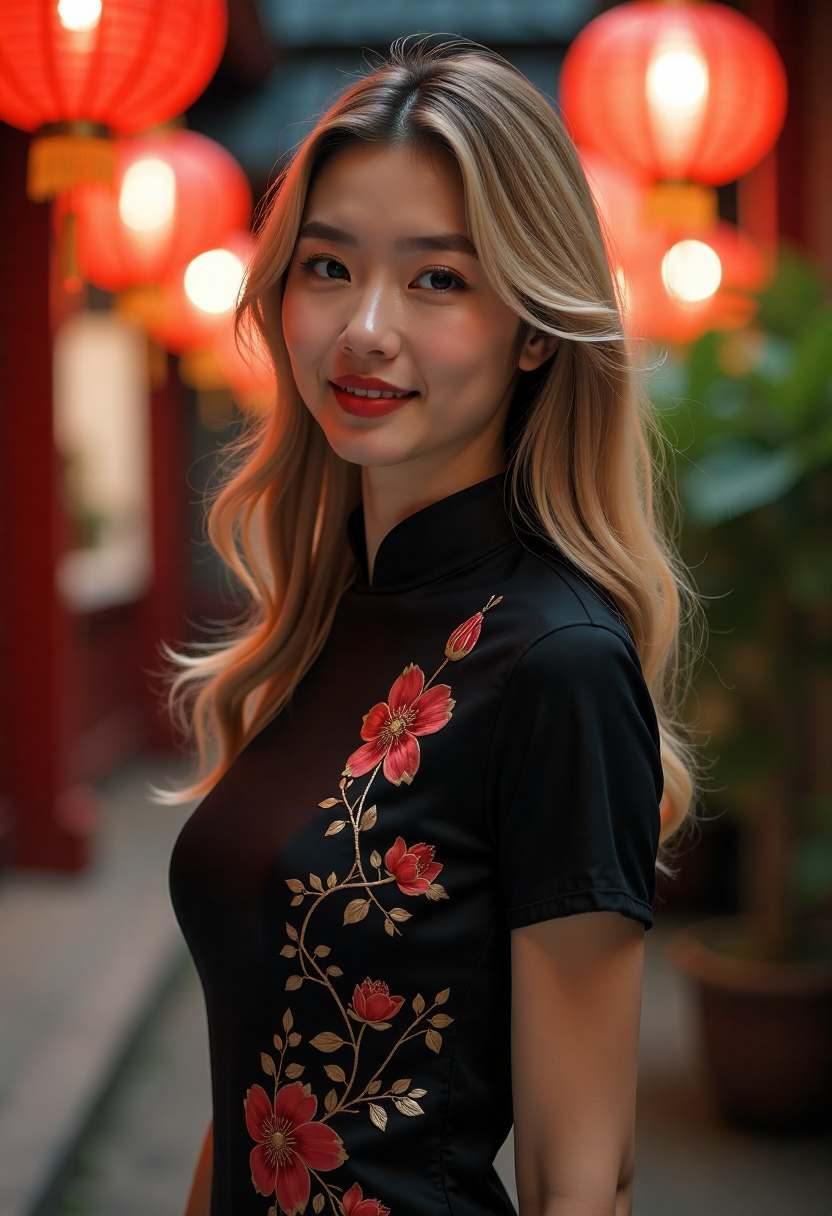 古风短剧女主在庭院中回眸